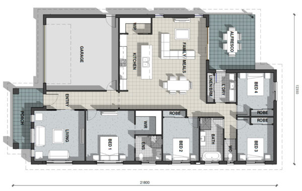 Valley Homes Carrington urban residential home floor plan