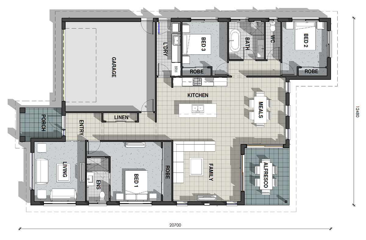 Valley Homes The Victoria urban residential home floor plan