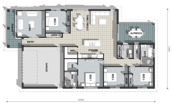 Valley Homes The Wallace urban residential home floor plan