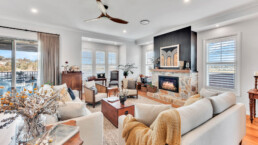 cosy living area with fireplace