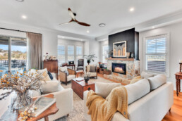 cosy living area with fireplace