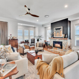 cosy living area with fireplace