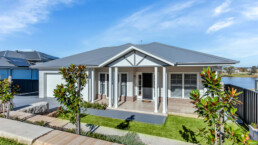 Hamptions style new home facade