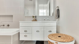white bathroom vanity