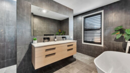 large bathroom with double vanity