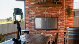 outdoor area with oven